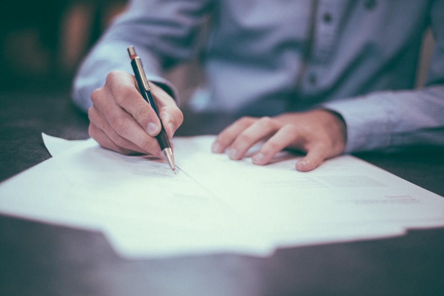 Revenue cycle documents and financial paperwork on a desk